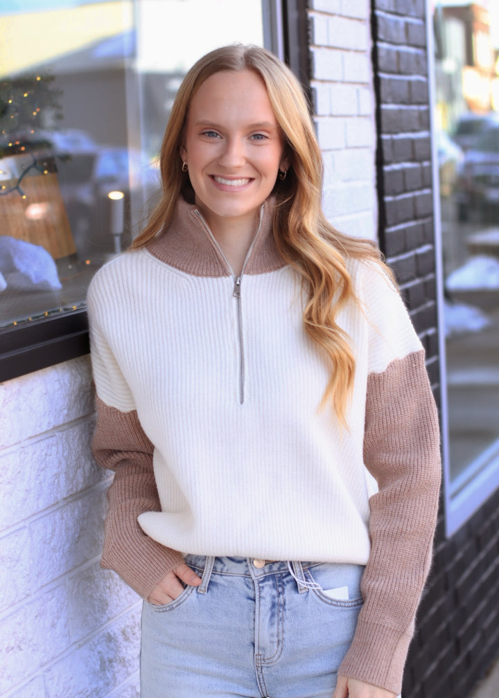 RESTOCK Everly Colorblock Half Zip Pullover