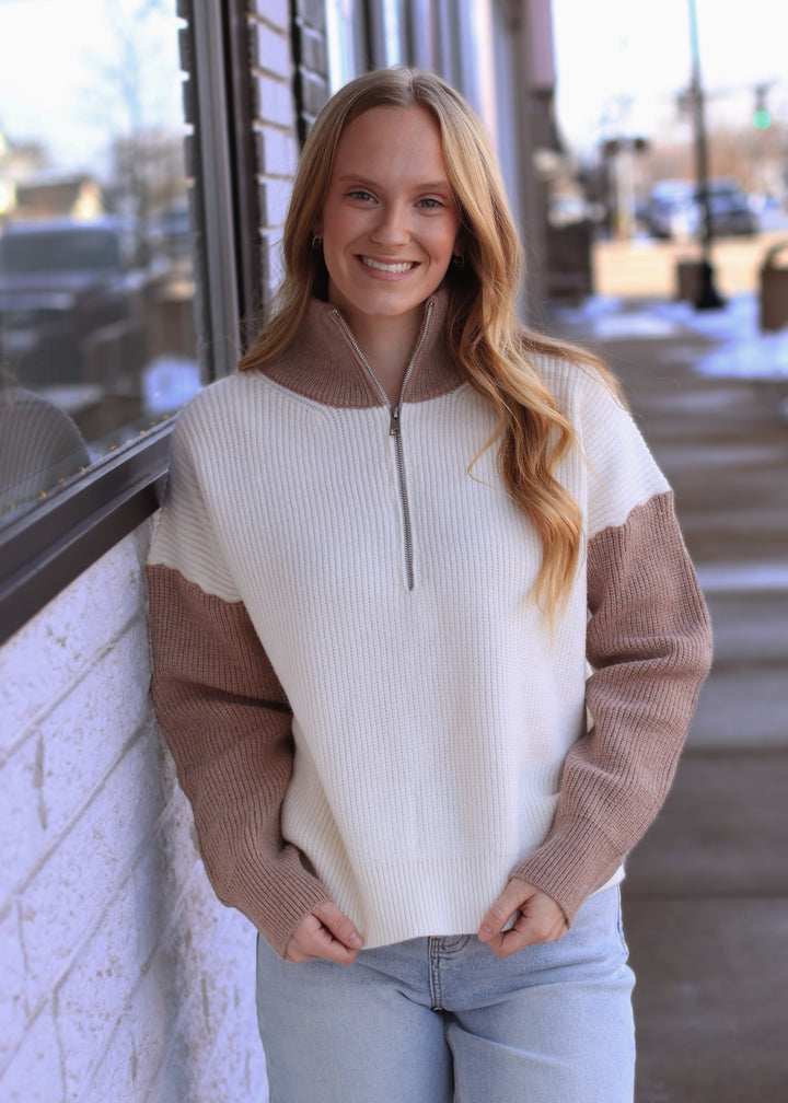 RESTOCK Everly Colorblock Half Zip Pullover