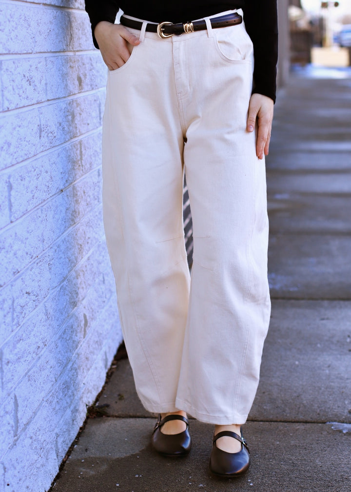 The Clean Curve Cotton Barrel Pants