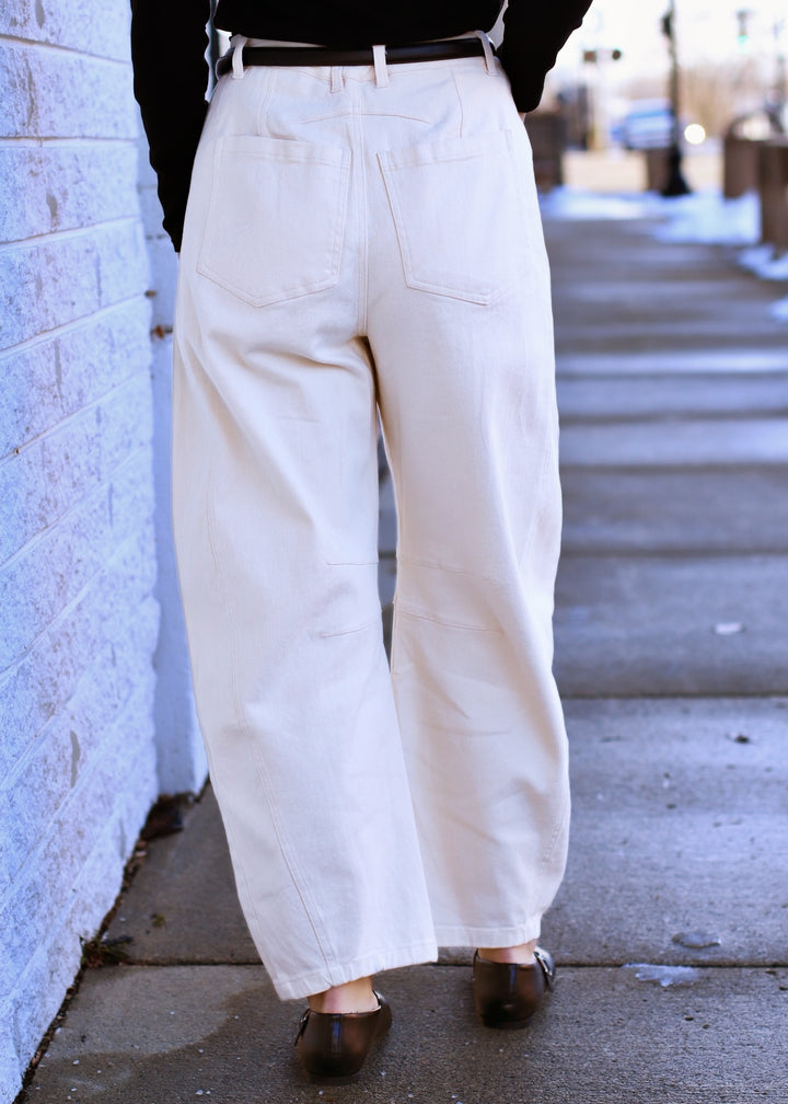 The Clean Curve Cotton Barrel Pants
