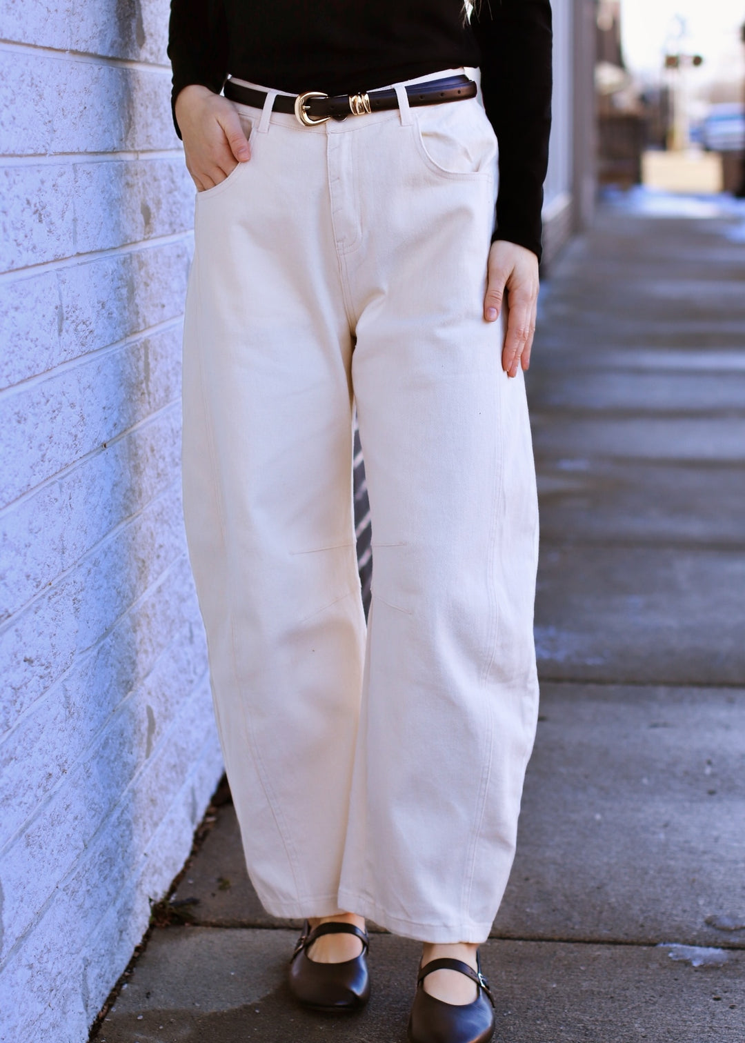 The Clean Curve Cotton Barrel Pants
