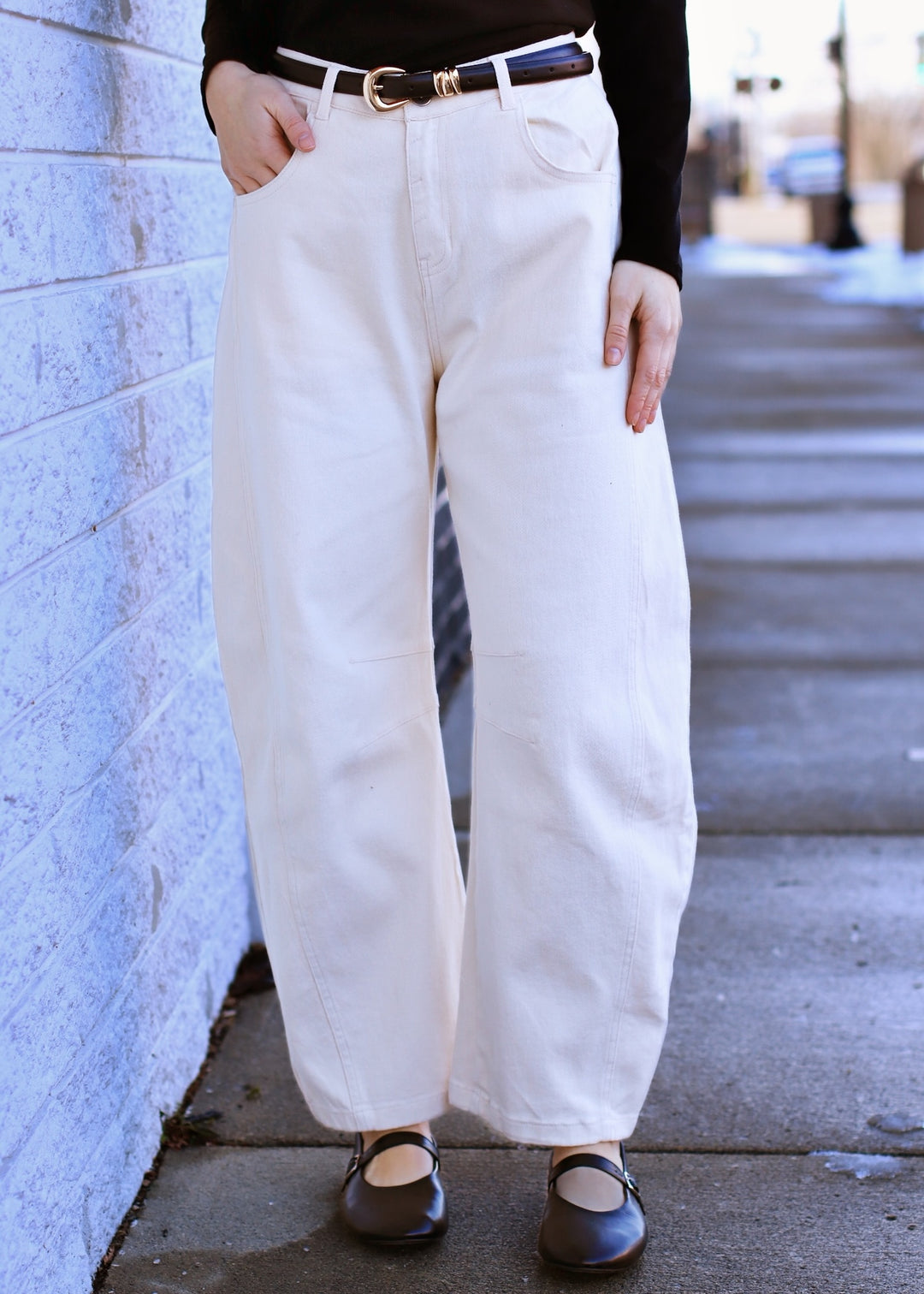 The Clean Curve Cotton Barrel Pants