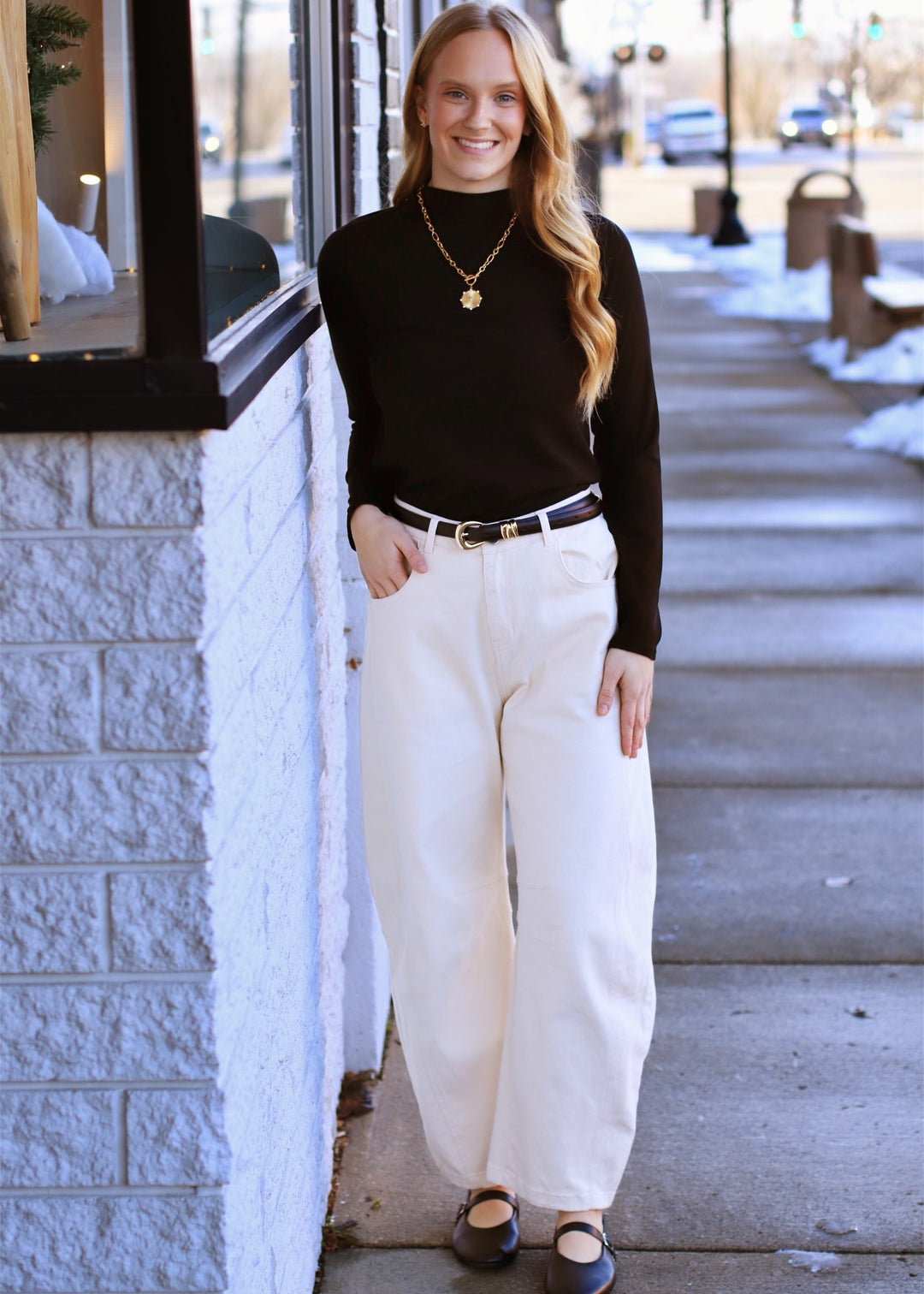 The Clean Curve Cotton Barrel Pants