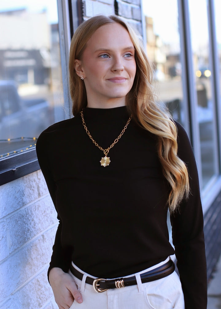 The Go-To Ribbed Turtleneck in Black