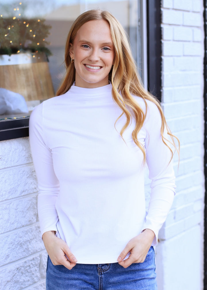 The Go-To Ribbed Turtleneck in Off White