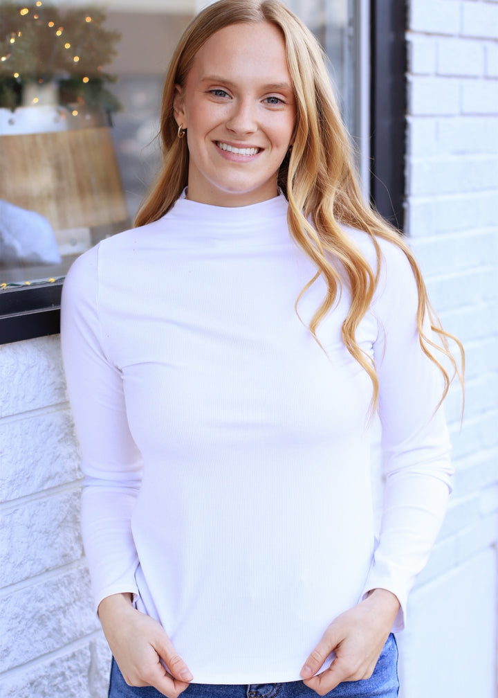 The Go-To Ribbed Turtleneck in Off White