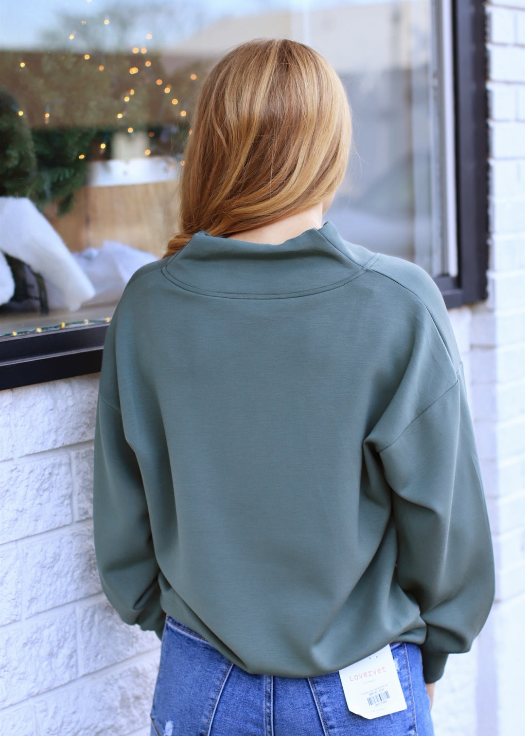 Comfort Club Half-Zip Jacket in Sage Leaf