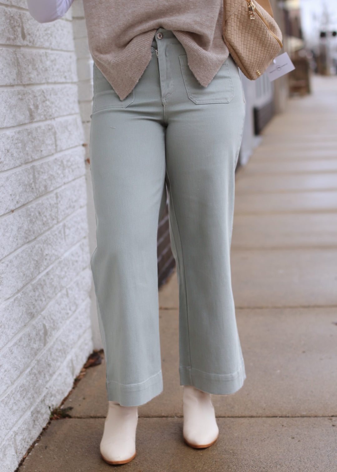The Modern Utility Cropped Pant in Sage