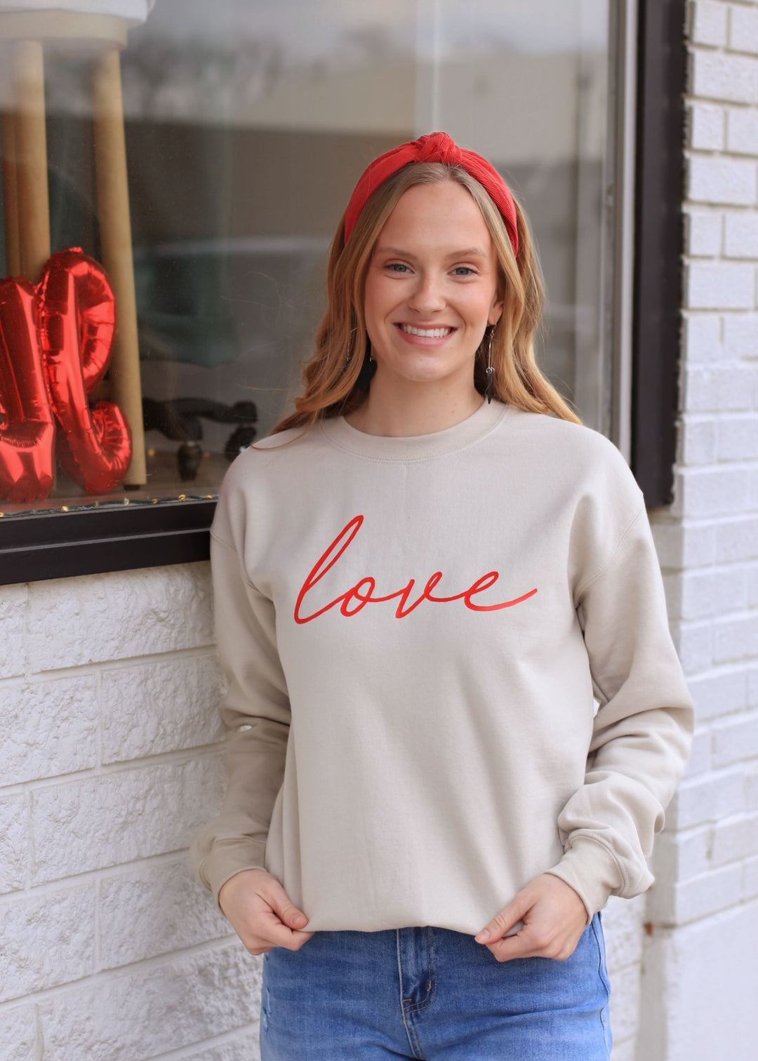 Cursive Vintage Love Valentines Day Sweatshirt