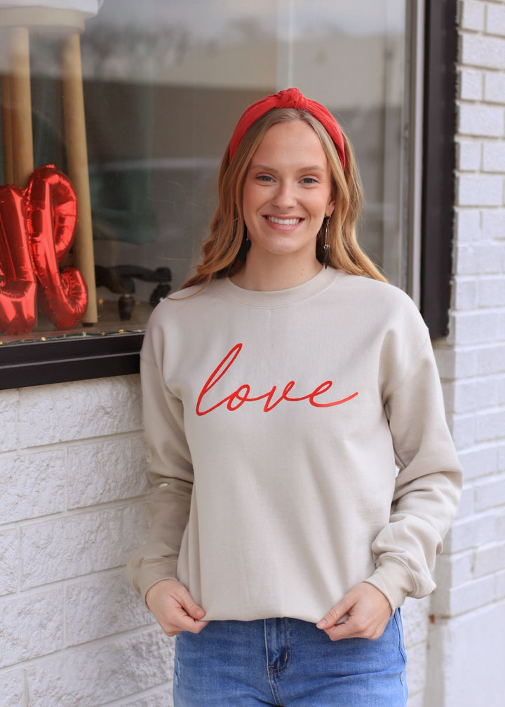 Cursive Vintage Love Valentines Day Sweatshirt