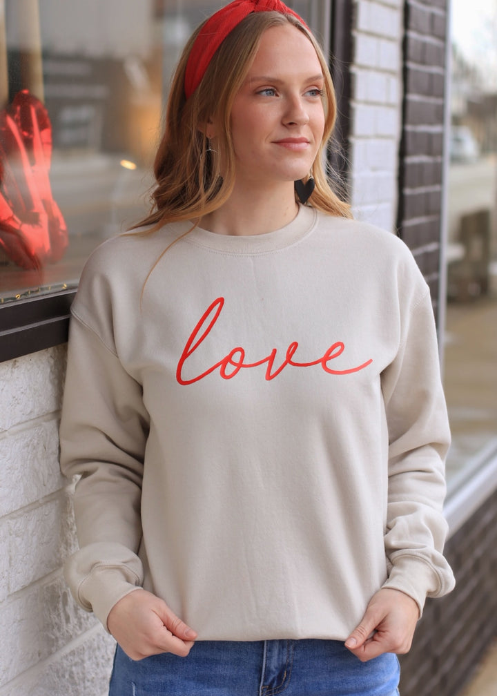 Cursive Vintage Love Valentines Day Sweatshirt