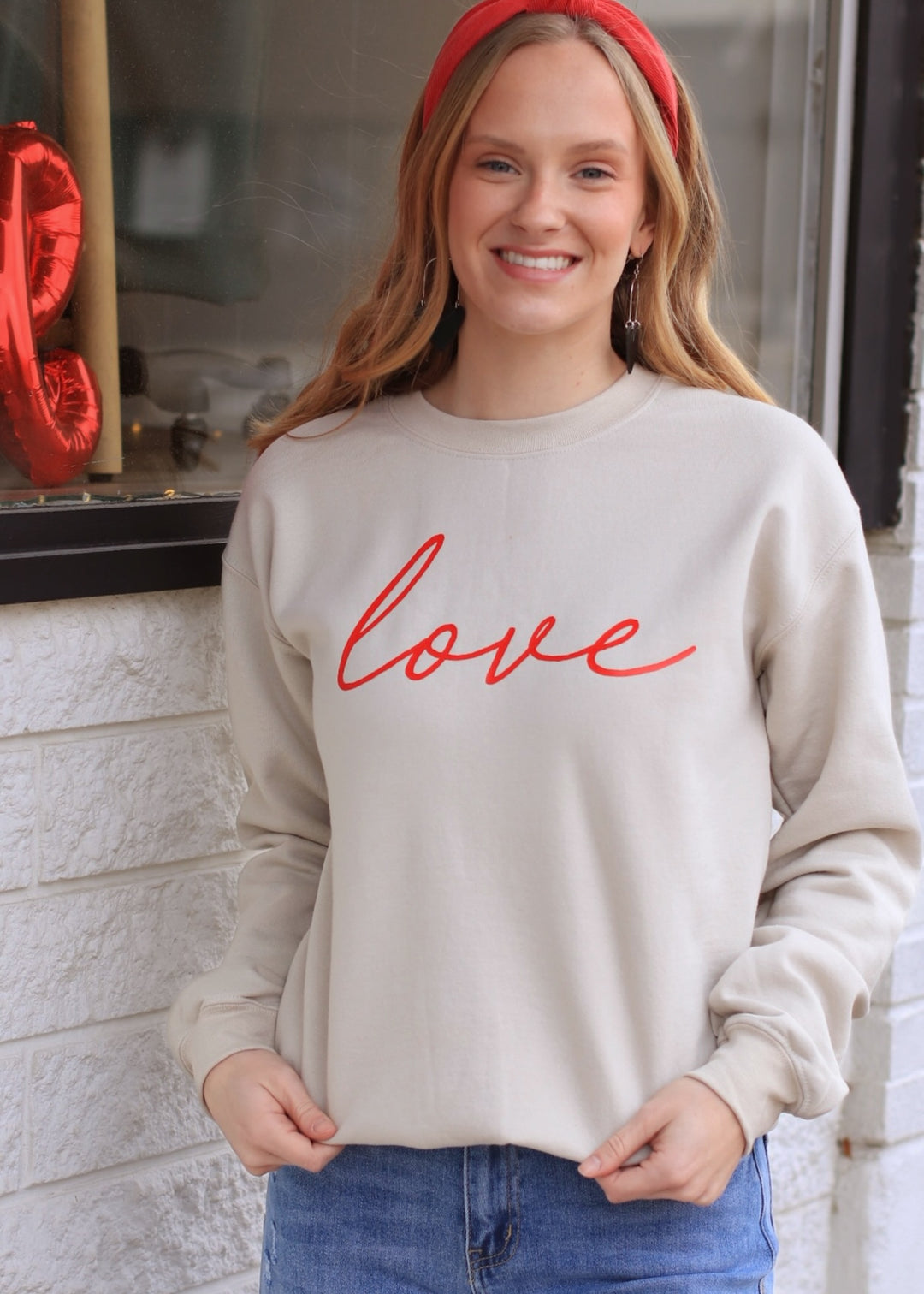 Cursive Vintage Love Valentines Day Sweatshirt