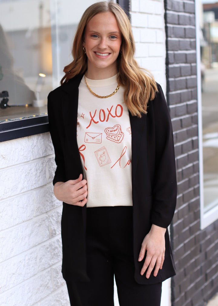 CLEARANCE FINAL SALE The Elle Longline Blazer in Black