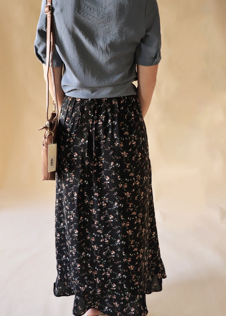 Apricot Burst Slit Front Skirt