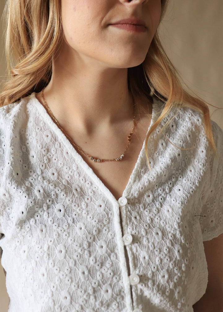 Sweet Details Lace Button Top