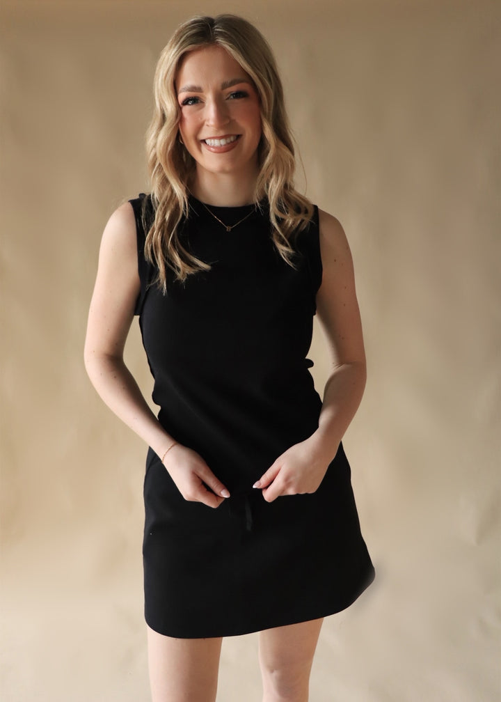 Seam Detail Tank Top in Black