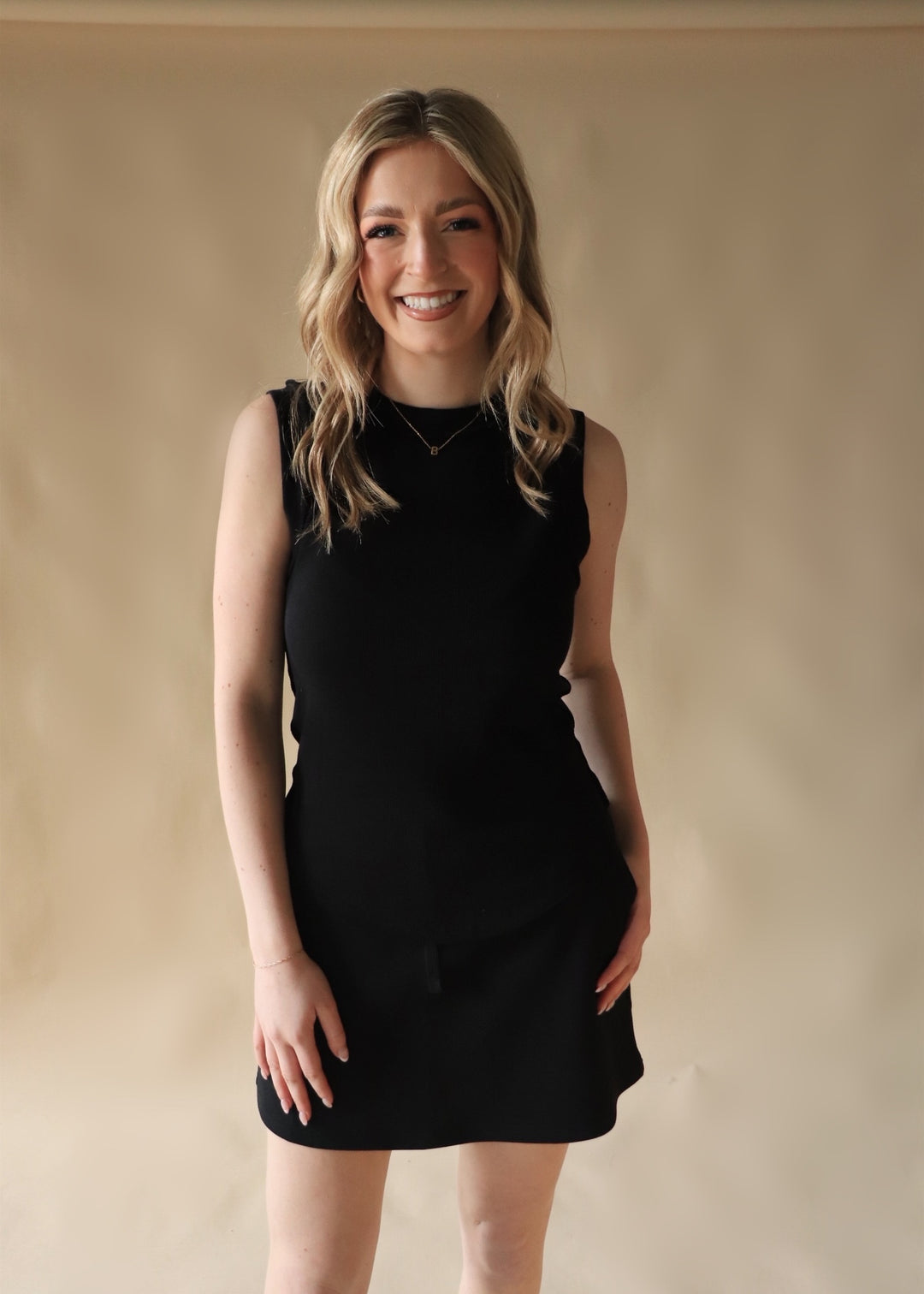 Seam Detail Tank Top in Black