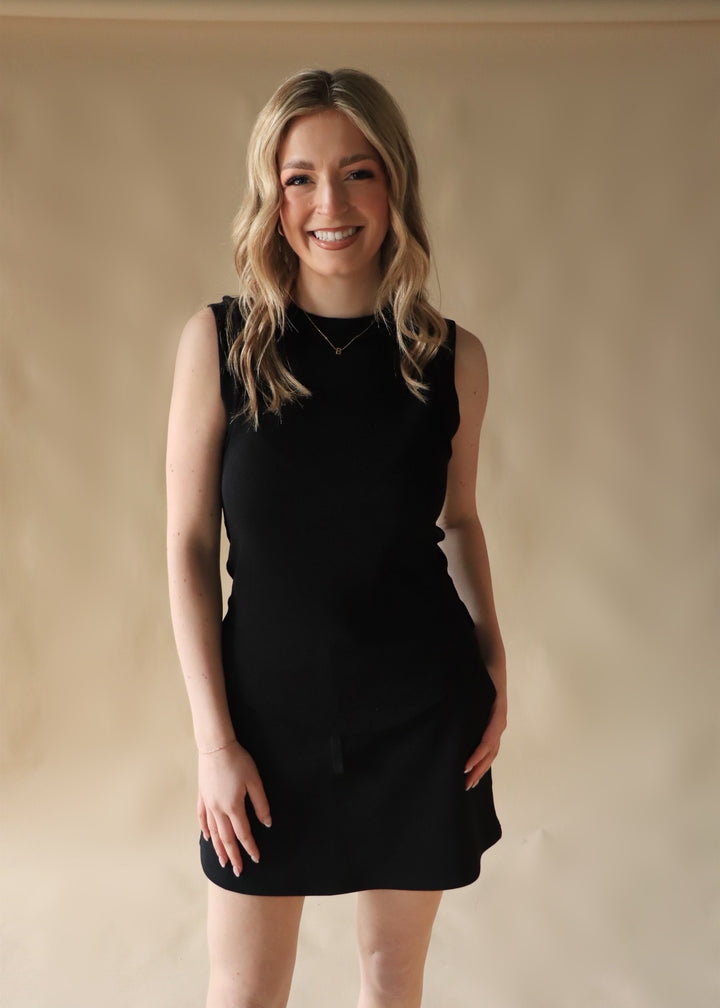 Seam Detail Tank Top in Black