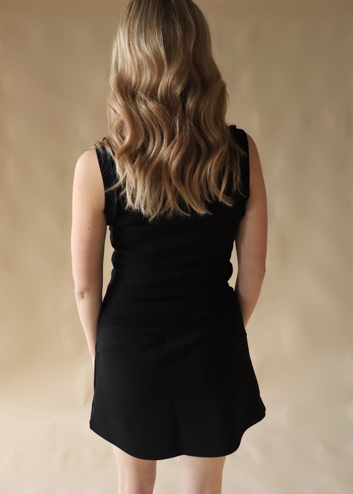 Seam Detail Tank Top in Black