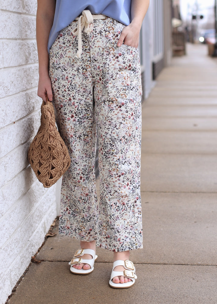WildFlowers Pull-on Printed Rope String Pants