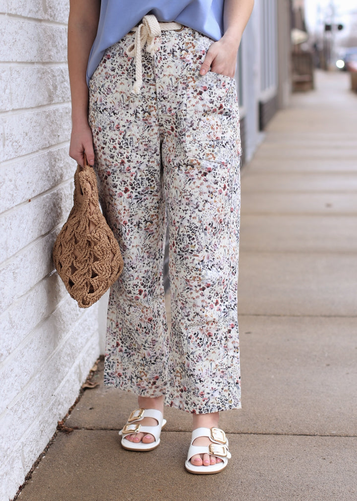 WildFlowers Pull-on Printed Rope String Pants