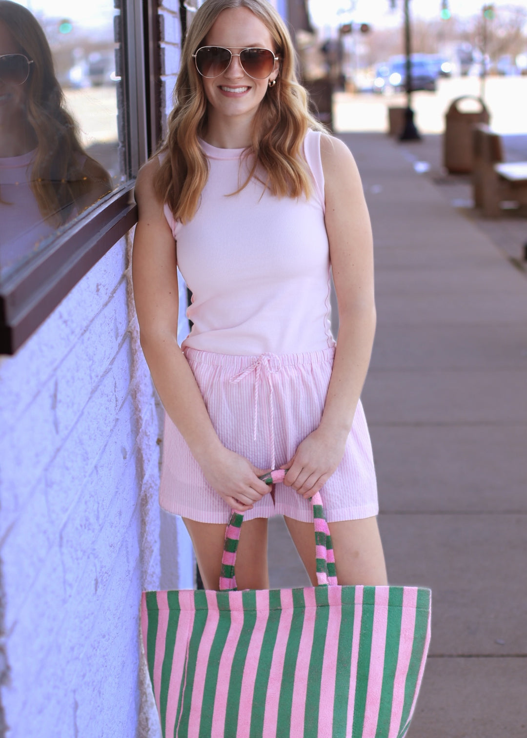 Pink Stripe Shorts