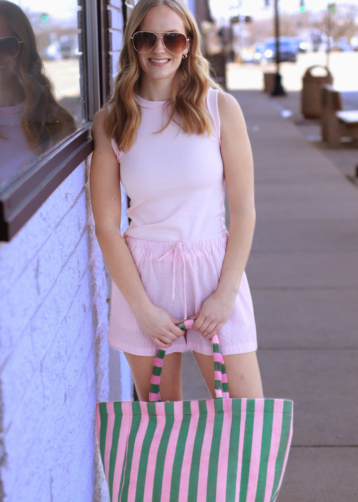 Pink Stripe Shorts