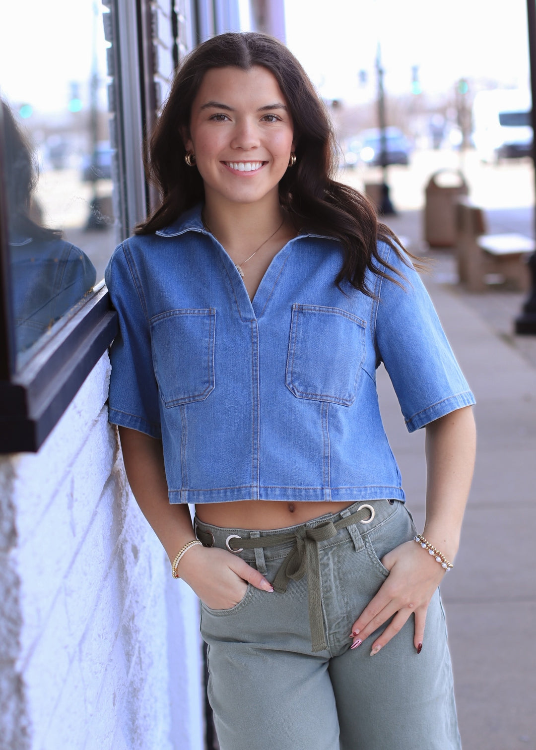 The Laurel Denim Woven Skort