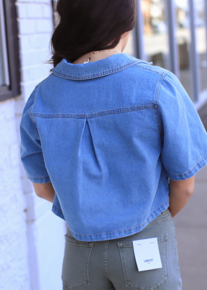 The Laurel Denim Woven Skort