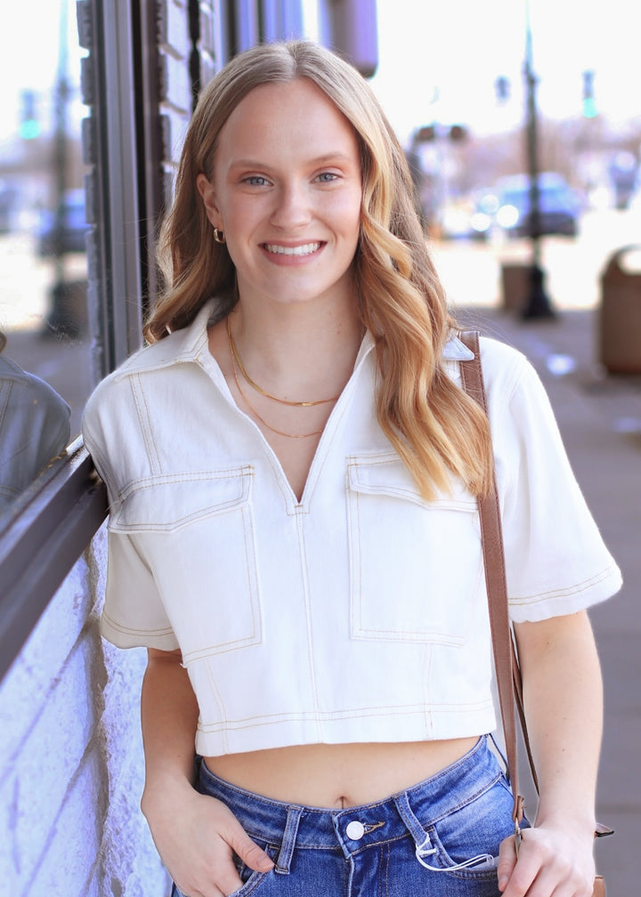 The Sunny Side Denim Crop