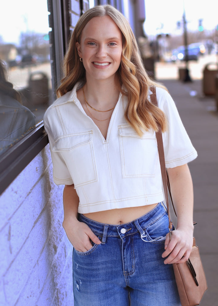 The Sunny Side Denim Crop