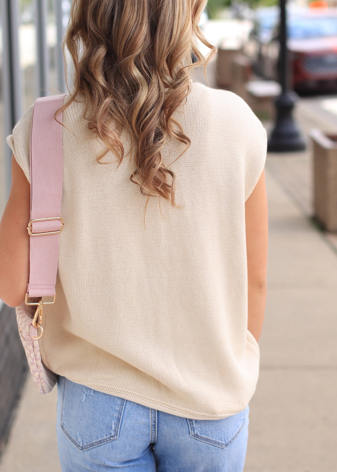 The Harborview Knit Vest in Oatmeal