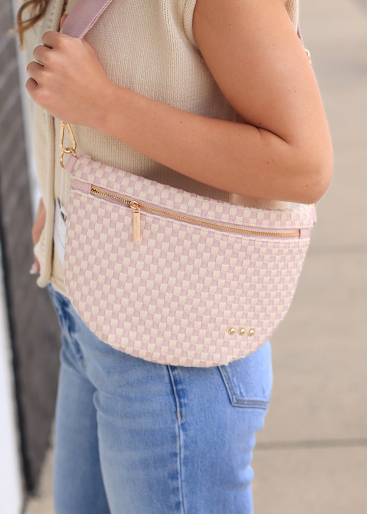Westlyn Woven Bum Bag in Checkered Blush