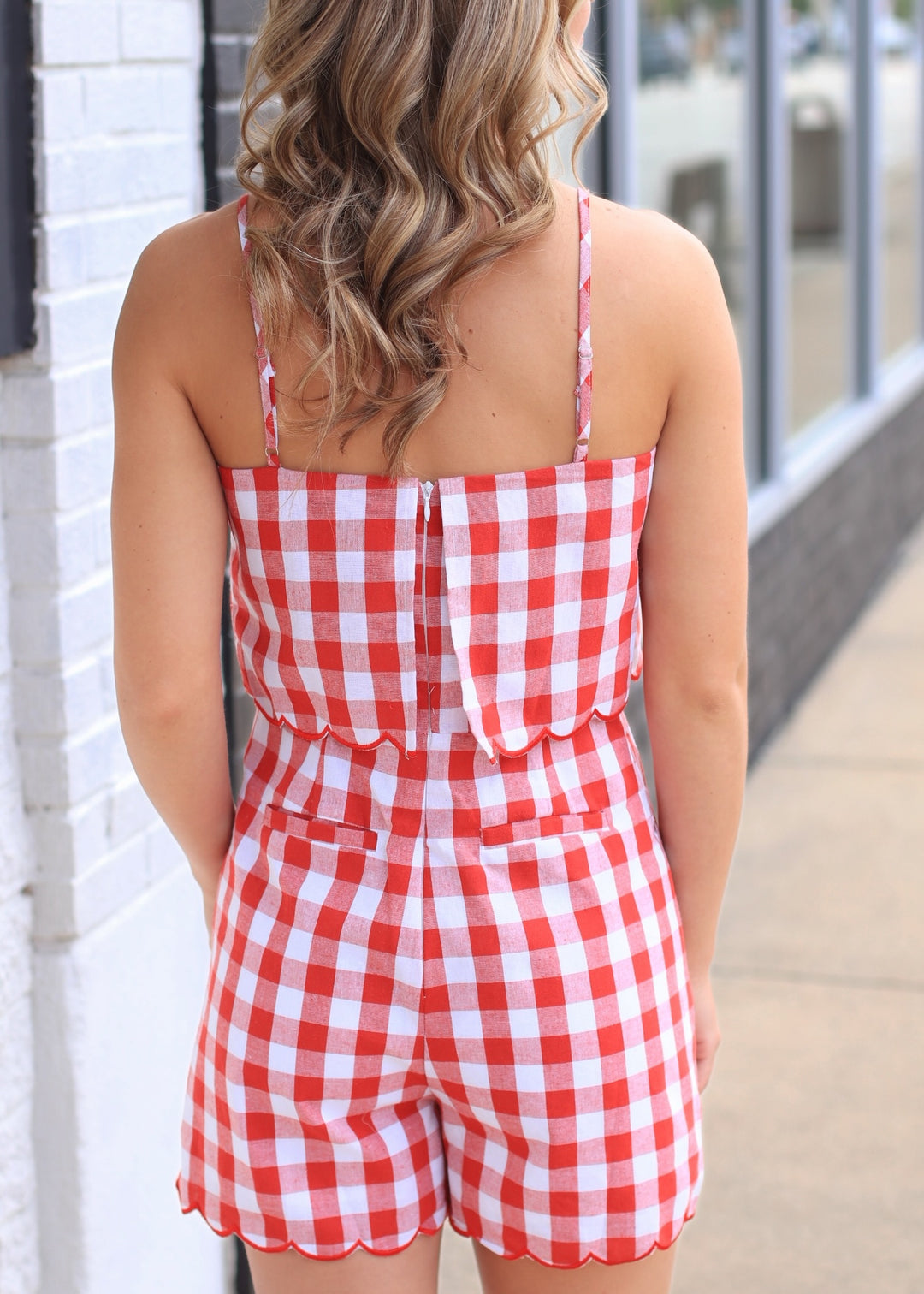 The Firecracker Gingham Romper