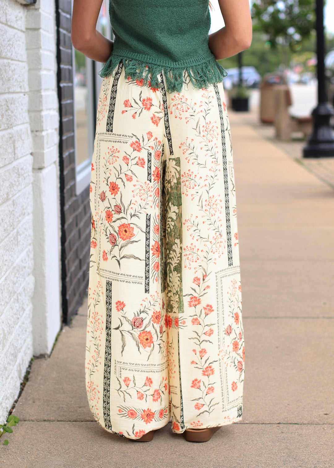 Patchwork Floral Wide-Leg Pants