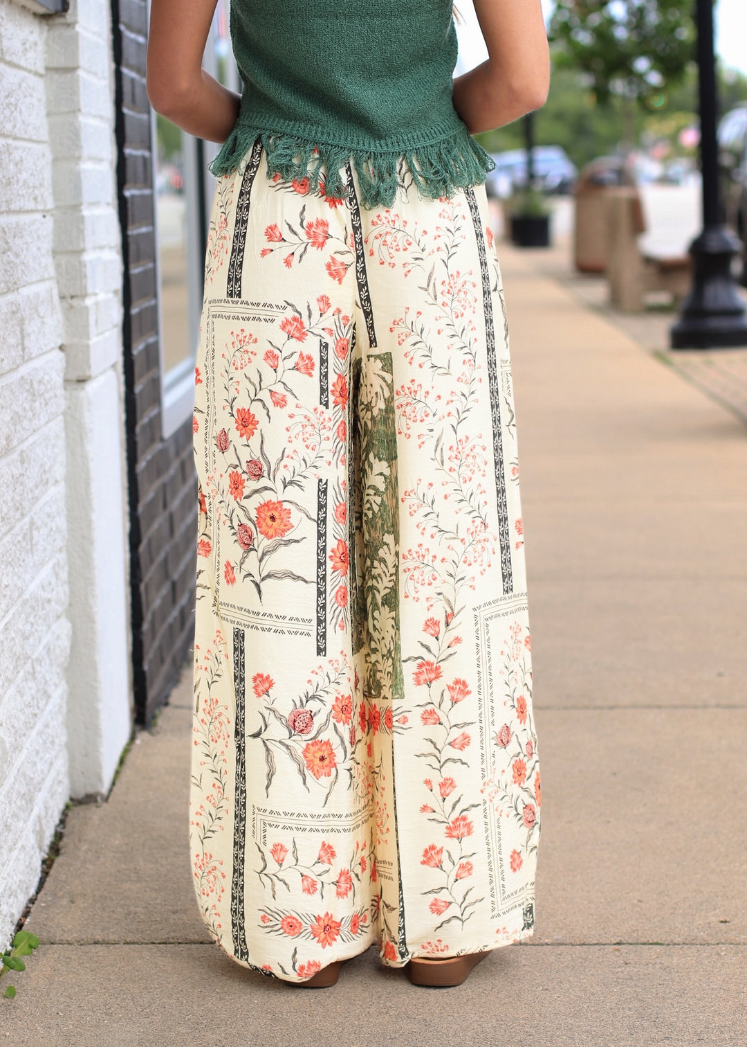 Patchwork Floral Wide-Leg Pants