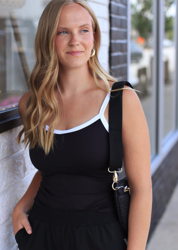 Sculpted Outline Tank Top in Black