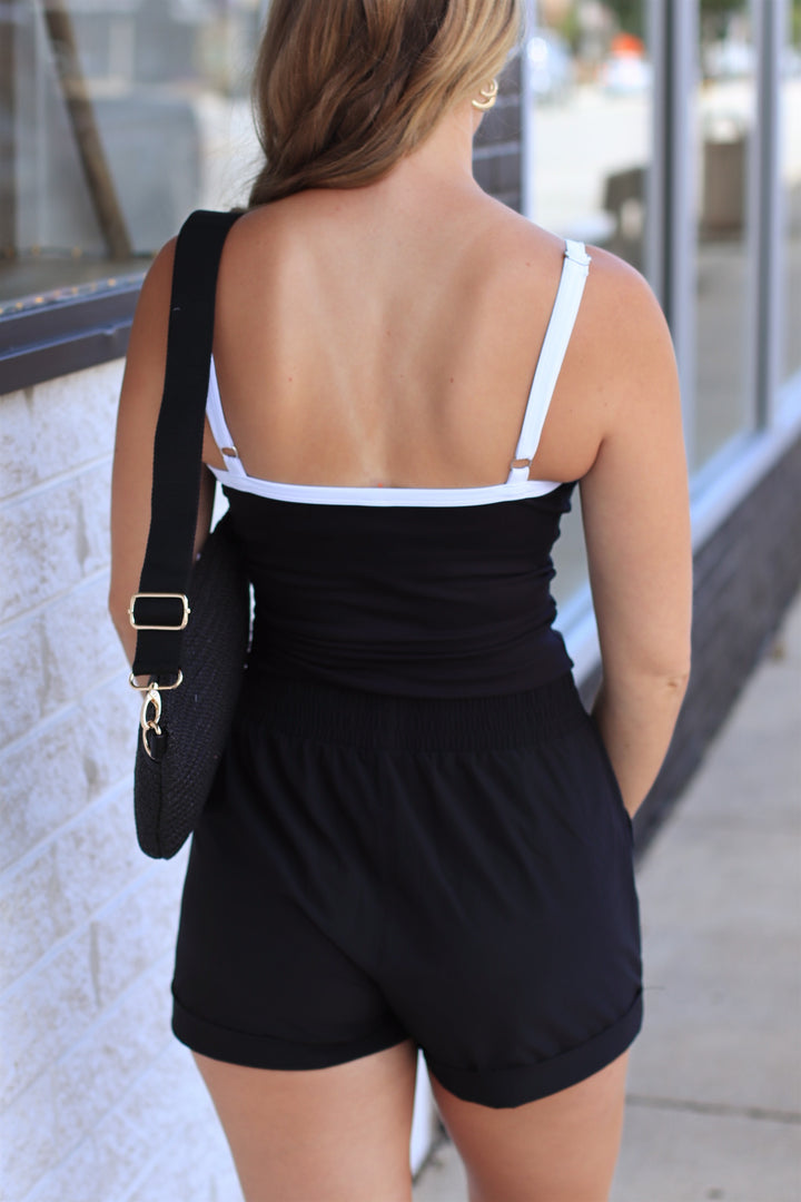 Sculpted Outline Tank Top in Black