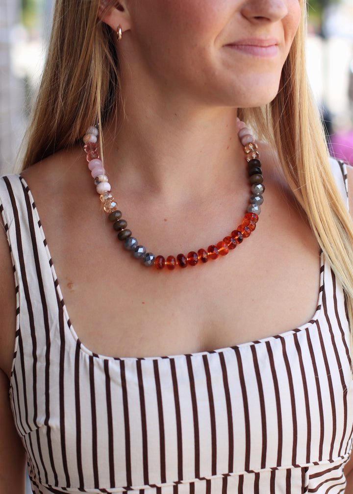 Mixed Bead Short Necklace | Adjustable Length
