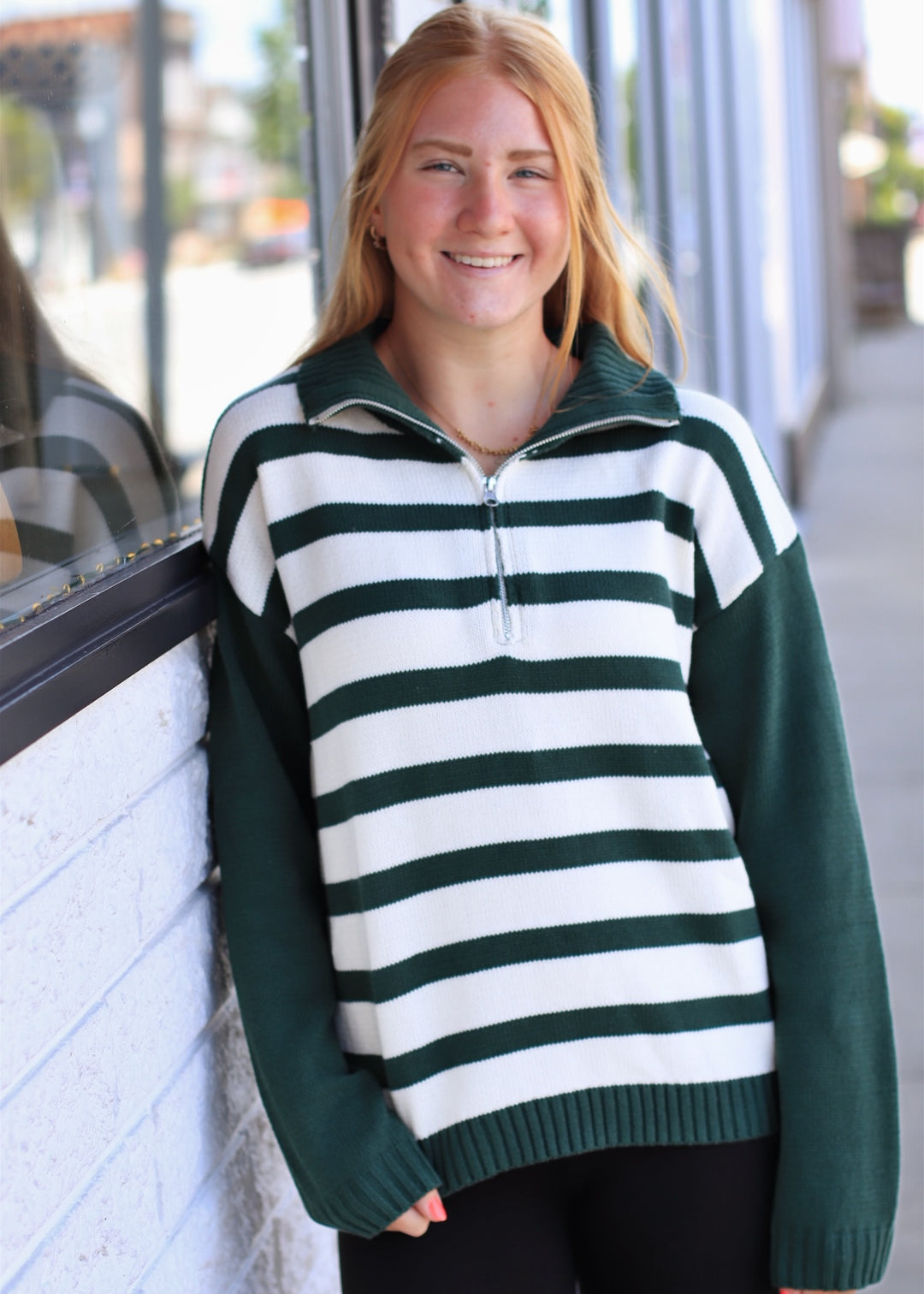 Evergreen Days Classic Half Zip Sweater