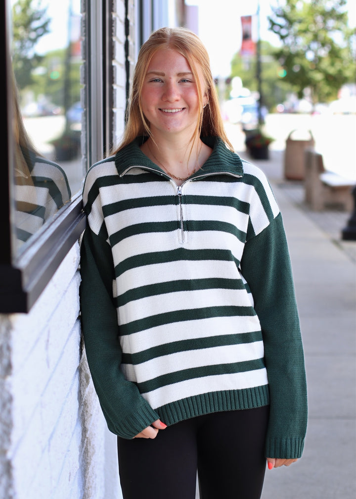 Evergreen Days Classic Half Zip Sweater