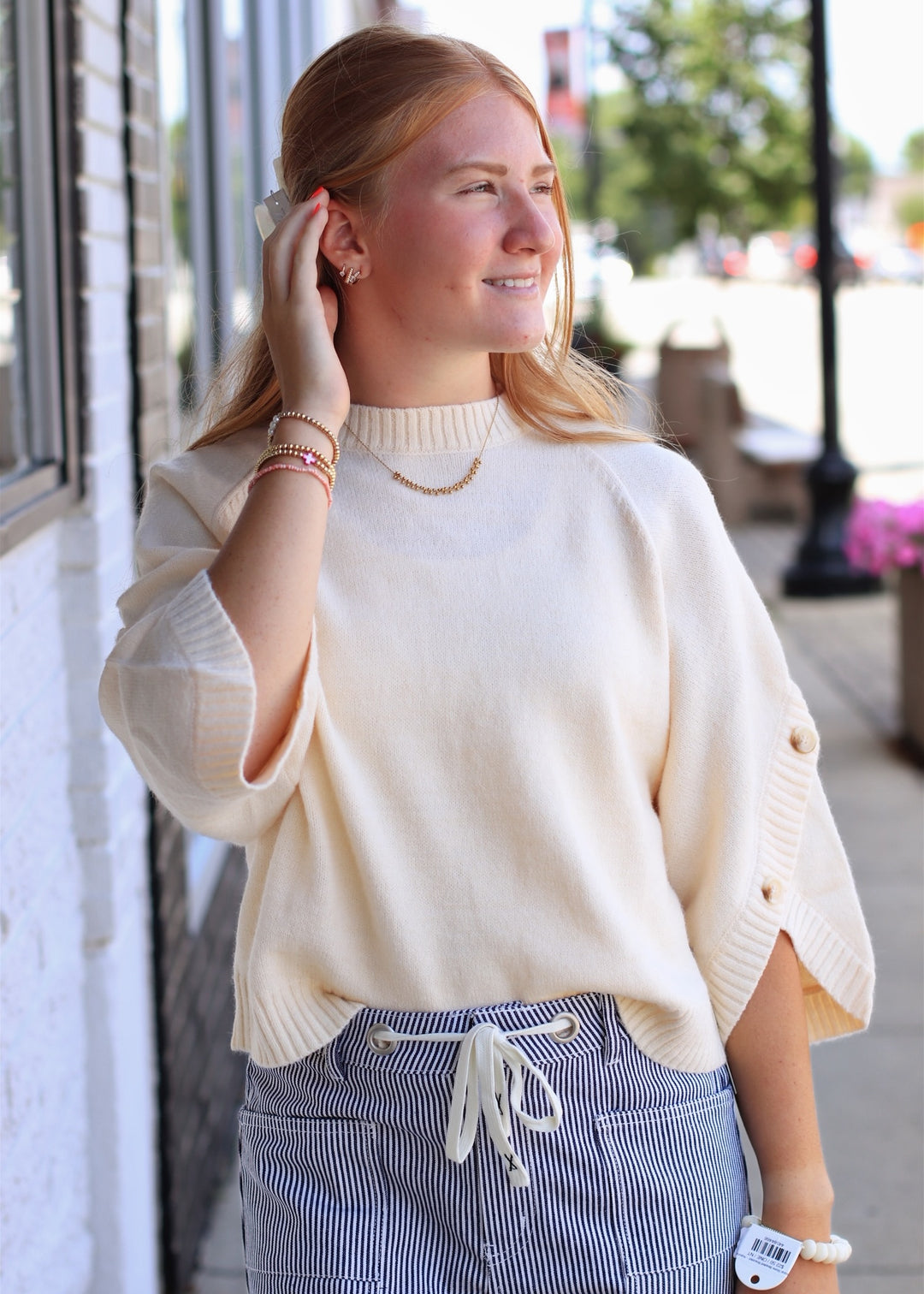 The Sutton Button Sleeve Sweater