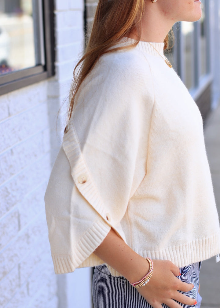 The Sutton Button Sleeve Sweater