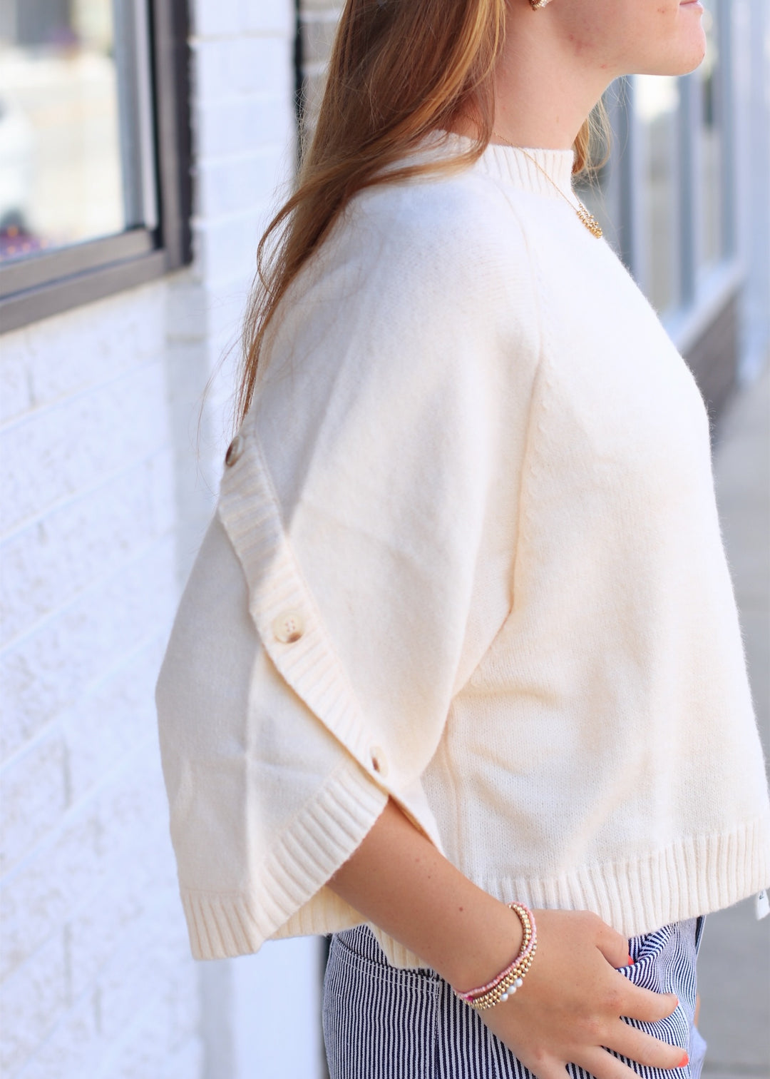 The Sutton Button Sleeve Sweater
