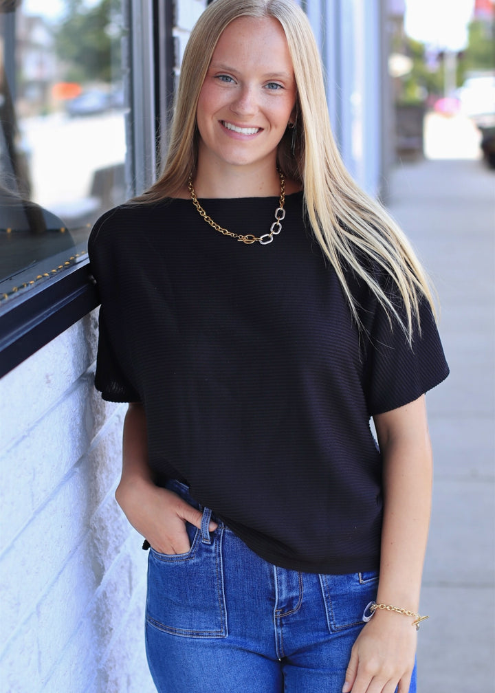 The Midnight Ribbed Top