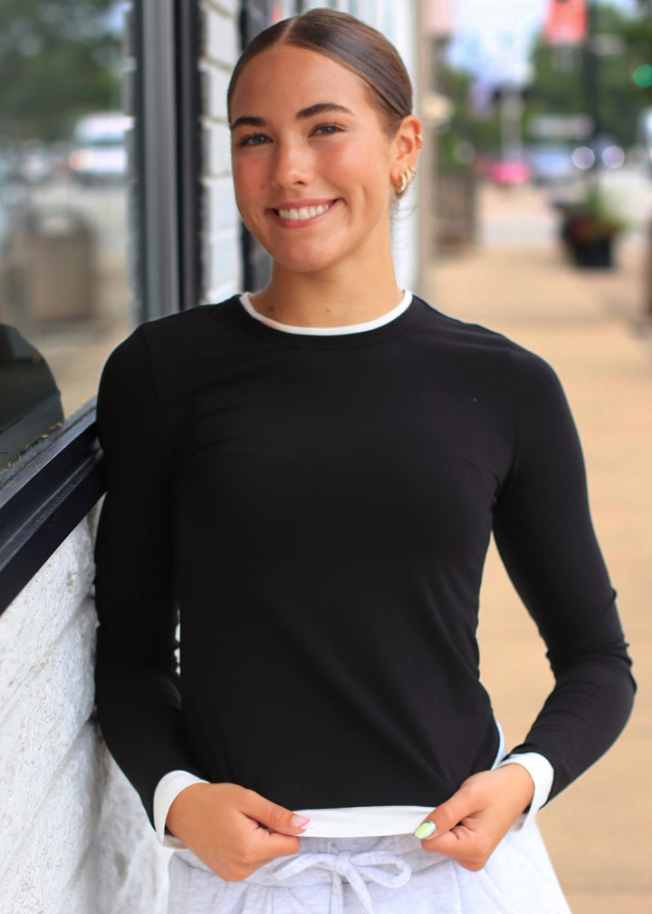 Layered Effect Long Sleeve Top