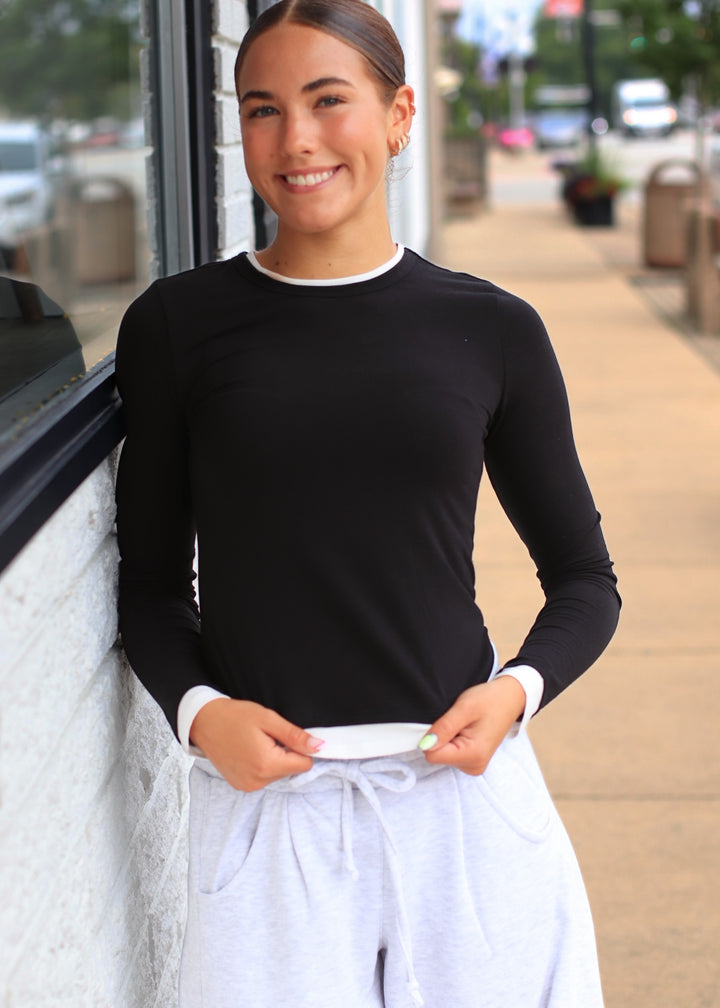 Layered Effect Long Sleeve Top