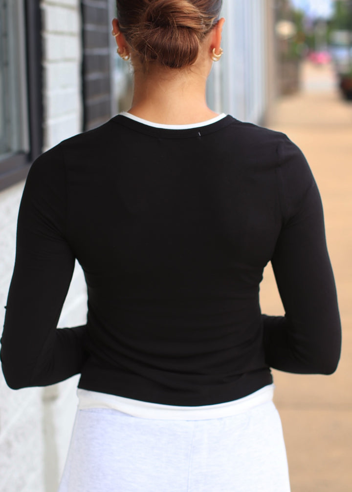 Layered Effect Long Sleeve Top