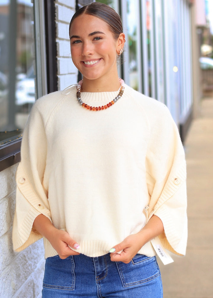 The Sutton Button Sleeve Sweater
