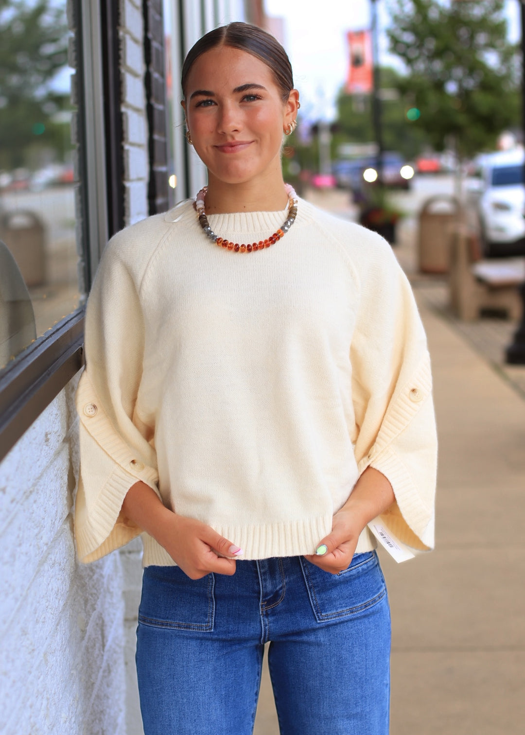 The Sutton Button Sleeve Sweater